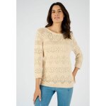Damart - pull maille ajour�e effet crochet - beige
