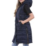 Dames down vest oversized capuche matelass gilet longue ligne rembourre longue sans manches manteau ...