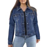 Veste en jean bleu fonc oversize pour femmes a2z - manches longues et fermeture  bouton