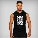 Dbardeur  capuche en coton pour homme - gymnases vtements hommes musculation - noir