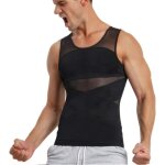 Dbardeur de compression homme - maillot de corps gainant minceur - fitness - noir