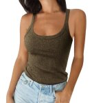 D�bardeur c�tel� pour femme amzbarley - vert - sangles d�paule minces - coupe slim