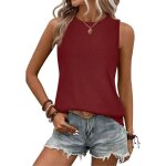 D�bardeur femme �t� sans manches col rond casual bordeaux - taille eu