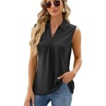 D�bardeur femme �t� top sans manches col en v couleur unie casual haut lache elegant confortable - taille ...