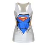 Dbardeur femme - superman - blanc et bleu - bretelles - coupe rgulire - imprim superman