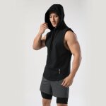 Dbardeur homme avec capuche sport schage rapide respirant gilet sans manches pour fitness running boxe ...