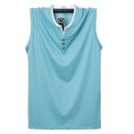 Débardeur homme grande taille stretch en coton uni - bleu Débardeur homme grande taille stretch en coton uni - bleu