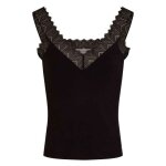 D�bardeur noir uni � coupe ajust�e avec un col v � bretelles