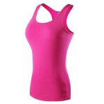 Débardeur de sport femme sans manches elastique pour fitness dos nageur séchage rapide - rose Débardeur de sport femme sans manches elastique pour fitness dos nageur séchage rapide - rose