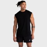 D�bardeur de sport homme en coton musculation sans manches � s�chage rapide fitness - noir - regular