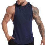 Dbardeur de sport homme en maille sans manche a capuche musculation respirant fitness gym confortable ...