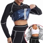 D�bardeur sudation femme - sportswear - manches longues - effet sauna - minceur - bleu