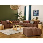 Debbie - canapé modulable dangle droit 5 places en tissu texturé - terracotta Debbie - canapé modulable dangle droit 5 places en tissu texturé - terracotta