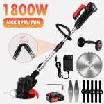 Dbroussailleuse sans fil avec 2 batteries2 en 1 coupe - bordure 90 rgler avec roue de guidage pour ...