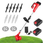 D�broussailleuse sans fil 21v - coupe bordures avec capot de protection 2 batteries et chargeur pour ...