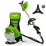 Dbroussailleuse thermique 47cm coupe 25cm + lame et fil nylon rservoir 1l autonomie 1h30 port sac ...