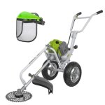 Dbroussailleuse thermique 52cm  roues lame  255 mm + casque de scurit grillag vito
