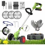 Dbroussailleuse tondeuse  fil sans fil - rumocovo - avec 3 types de lames - tte pivotante 90 - vert ...