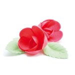 Décoration en azyme pour gâteaux - scrapcooking - 4 roses rouges + 6 feuilles vertes Décoration en azyme pour gâteaux - scrapcooking - 4 roses rouges + 6 feuilles vertes
