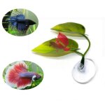 Dcoration daquarium - plantes  feuilles artificielles - pour poissons betta - ventouse puissante