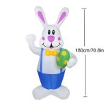 D�coration de f�te - vvikizy - lapin gonflable de p�ques - 18 m - polyester 190t - led inclus