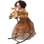 Automate halloween fille maudite sur cheval  bascule - ptit clown - 17121 - dco anime sonore lumineuse ...