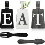 D�coration murale pour cuisine sticker mural de vaisselle 5pcs signes en bois vintage pour cuisine bar ...