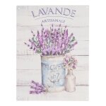 D�coration murale en m�tal plaque murale fleurs de lavande fond blanc art mural rustique 33 cm 30293sgrg ...