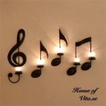 D�coration murale note de musique bougeoir - appliques murales note de musique (paquet de 4) noir - a8 ...