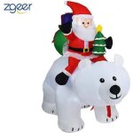Dcoration de noel bonhomme de neige gonflable 1. 7 * 2. 1m grand pre nol gonflable riding ours polaire ...
