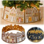 Collier darbre de noël - prumya - maison en pain dépices - led intégrée - 66 cm - pvc Collier darbre de noël - prumya - maison en pain dépices - led intégrée - 66 cm - pvc