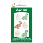 D�coration en sucre - dinosaure - 6 pcs - multicolore - beige - id�al pour g�teaux et cupcakes