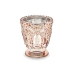 Photophore - centre de table - rose gold - vintage - verre - 8 cm