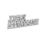 D�coration de table joyeux anniversaire 30cm - paillettes argent