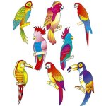 Dcoupes de dcoration perroquets (x8) hawai