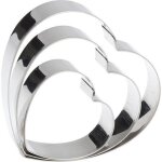 Dcoupoirs coeur - patisse - lot de 5 - inox 18 / 0 - 5 tailles - rutilisables