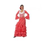 D�guisement - ac - d�co - danseuse de flamenco - rouge � pois blancs - polyester - m / l