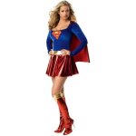 D�guisement adulte supergirl - rubies - mod�le super girl - noir - cape et ceinture dor�e