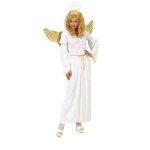 Dguisement ange - m - widmann - robe blanche en polyester - ceinture dore - aurole sur serre - tte ...