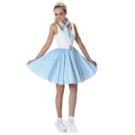 Dguisement annes 50 bleu clair  pois femme