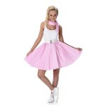 D�guisement ann�es 50 rose clair � pois femme