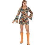 Dguisement annes 70 casual femme - funidelia - rose - robe et bandeau en polyester