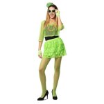 D�guisement - ann�es 80 - femme - vert - m / l - polyester