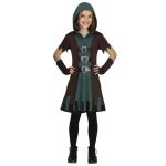 D�guisement - arch�re m�di�vale - robe verte - gilet marron - pour fille 5 - 12 ans