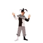D�guisement - arlequin blanc et noir - chemise pantalon casquette - pour enfant - f�te halloween