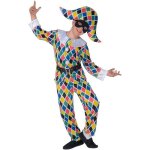 D�guisement - widmann - arlequin - multicolore - 8 ans et plus - haut pantalon chapeau ceinture