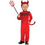 Dguisement bb petit diable - amscan - combinaison avec queue ailes et coiffe - rouge et noir - carnaval ...