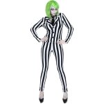 Dguisement beetlejuice rayures femme - widmann - halloween et nuit des morts vivants
