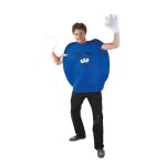 Dguisement bonbon color adulte - ptit clown - taille unique bleu - combinaison ronde et gants