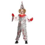 Dguisement bouffon sanglant garcon 10 / 12 ans blanc